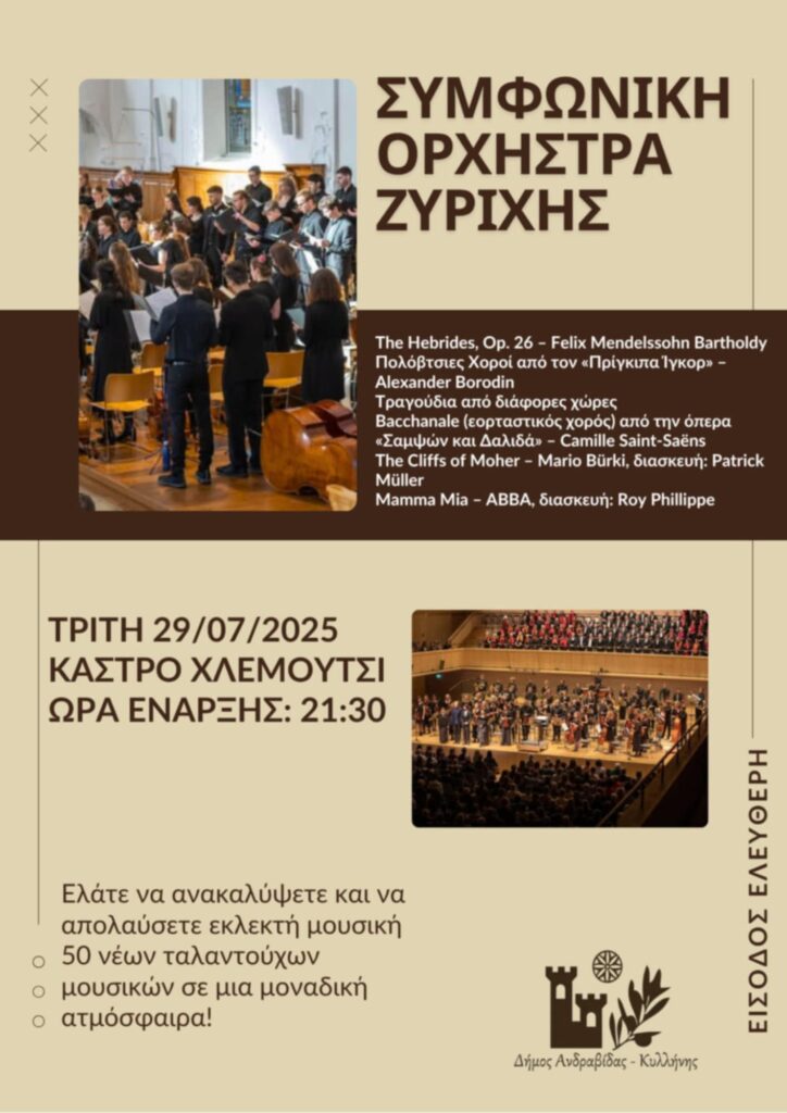 Η Συμφωνική Ορχήστρα Νέων Ζυρίχης στο Κάστρο Χλεμούτσι